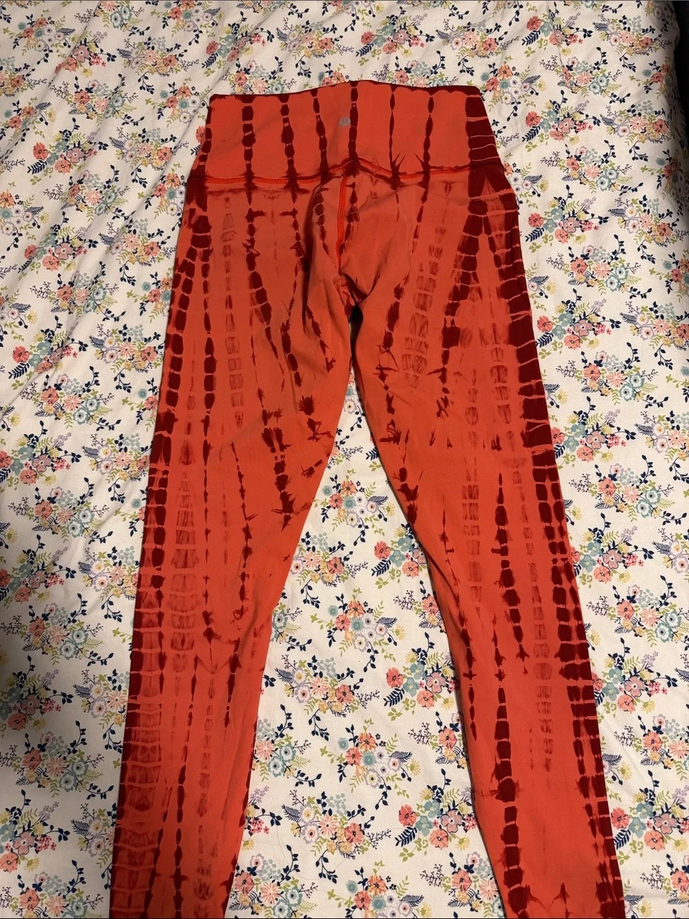 lululemon athletica Kids Orange Tie-Dye Leggings